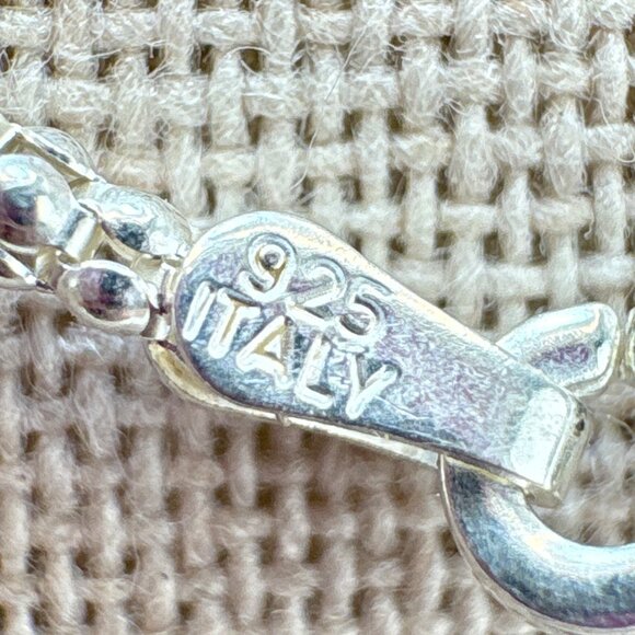 Sterling Silver 925 Mother of Pearl Scroll Pendant Necklace Size 23.5" Length - Picture 12 of 16